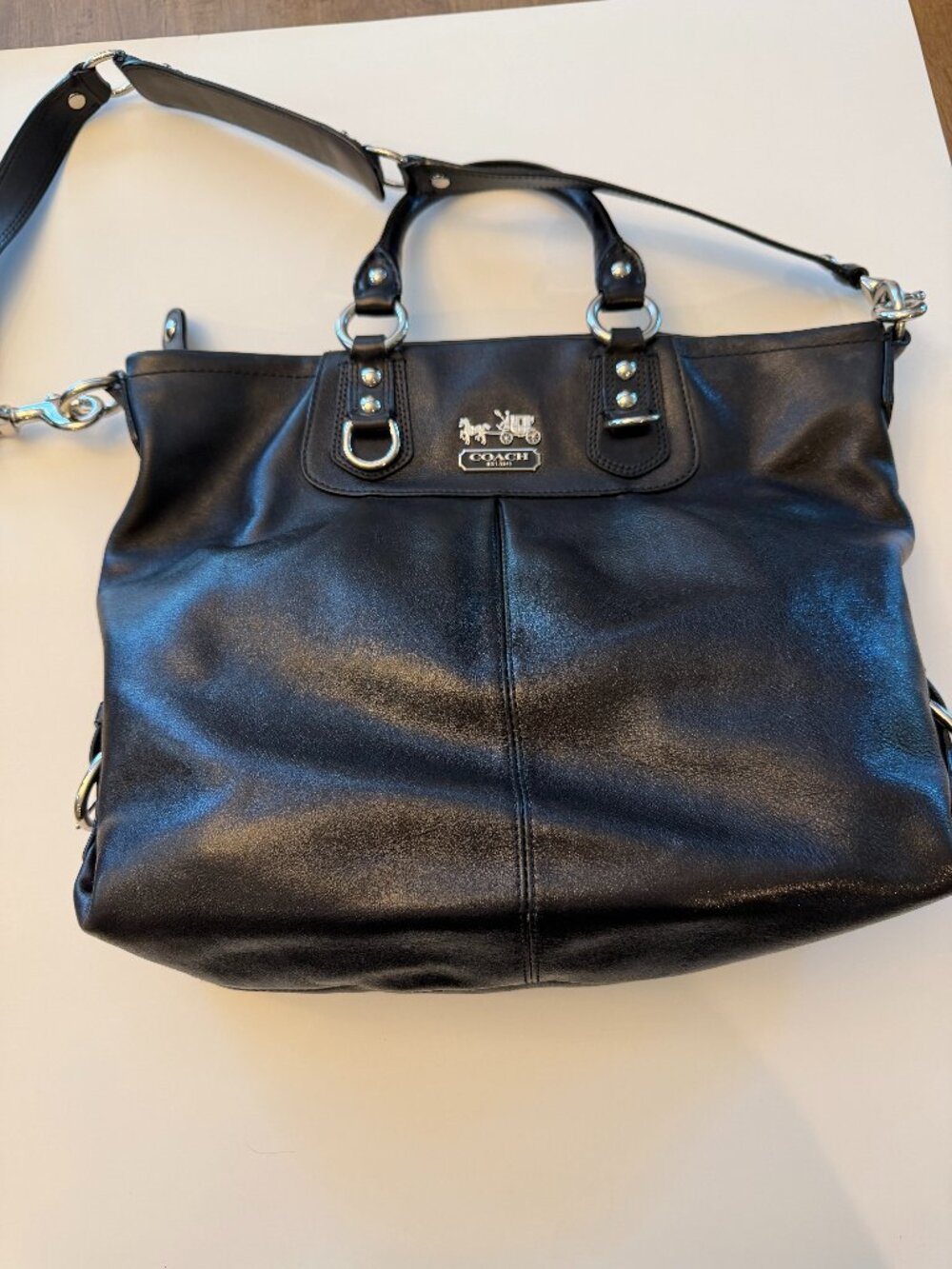 Coach Julia Black Leather Tote